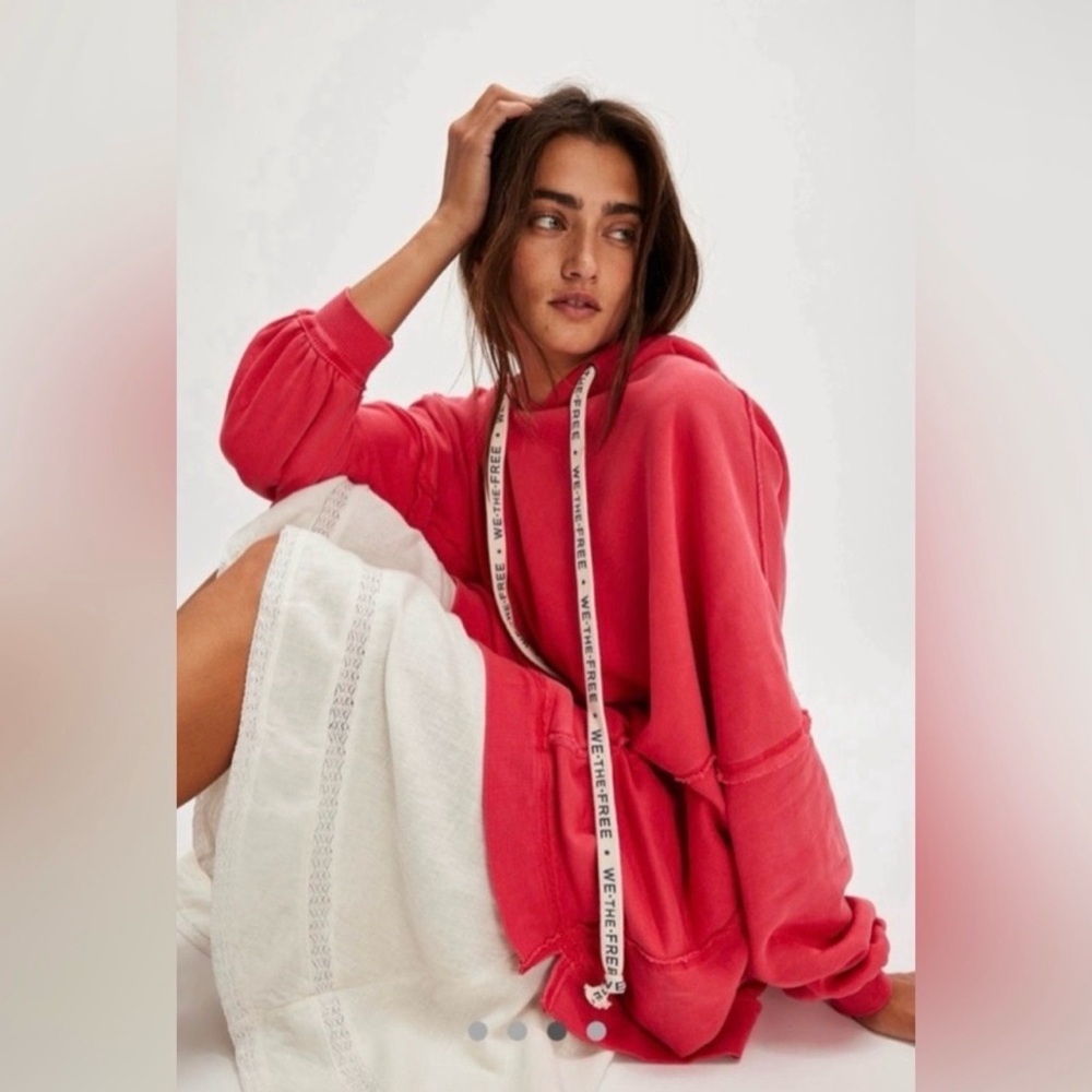 NWT Free People We the Free Pink Hoodie Size Medium - Picture 2 of 5